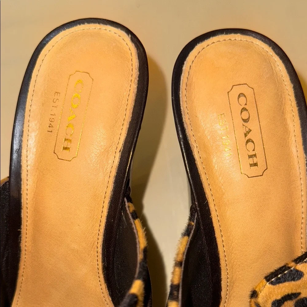 Coach Leopard Print Women's Clogs - Picture 2 of 9